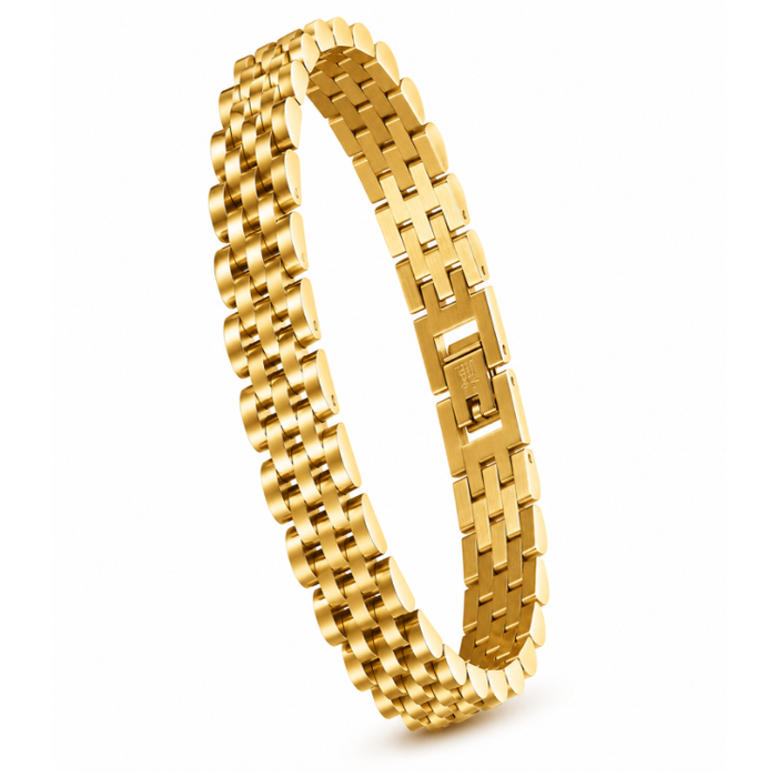 Stainless Steel Luxury Brick Handmade Men's Bracelets 10MM-21CM