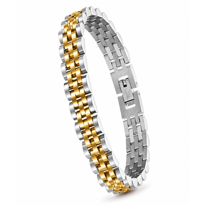 Stainless Steel Luxury Brick Handmade Men's Bracelets 10MM-21CM
