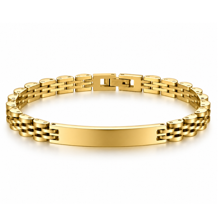 Stainless Steel Luxury Brick Handmade Men's ID  Bracelets