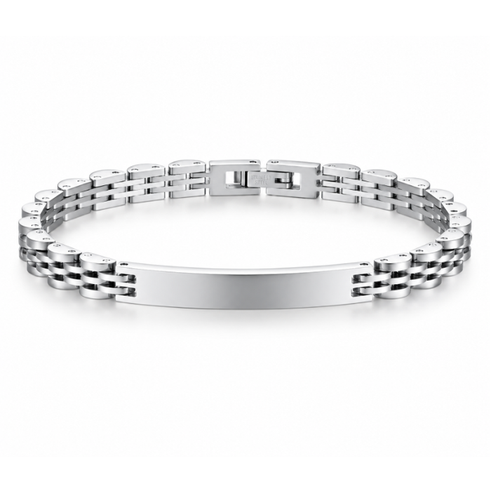 Stainless Steel Luxury Brick Handmade Men's ID  Bracelets