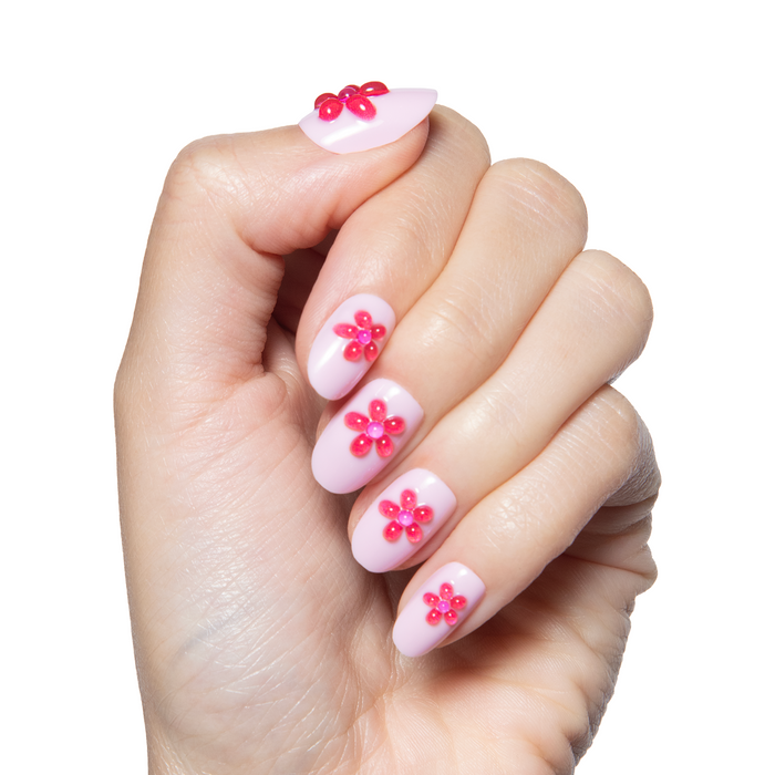 Stevie Puffy Flower - Press On | Short | Round