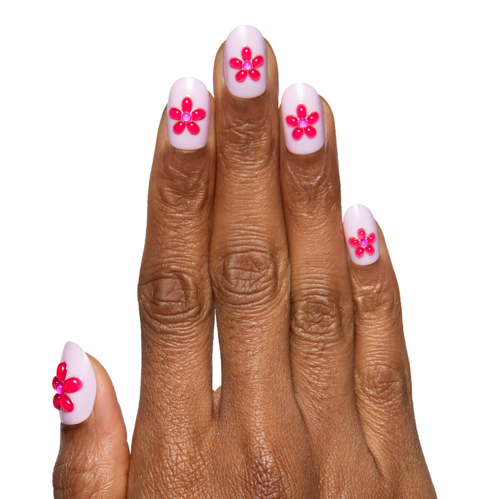 Stevie Puffy Flower - Press On | Short | Round