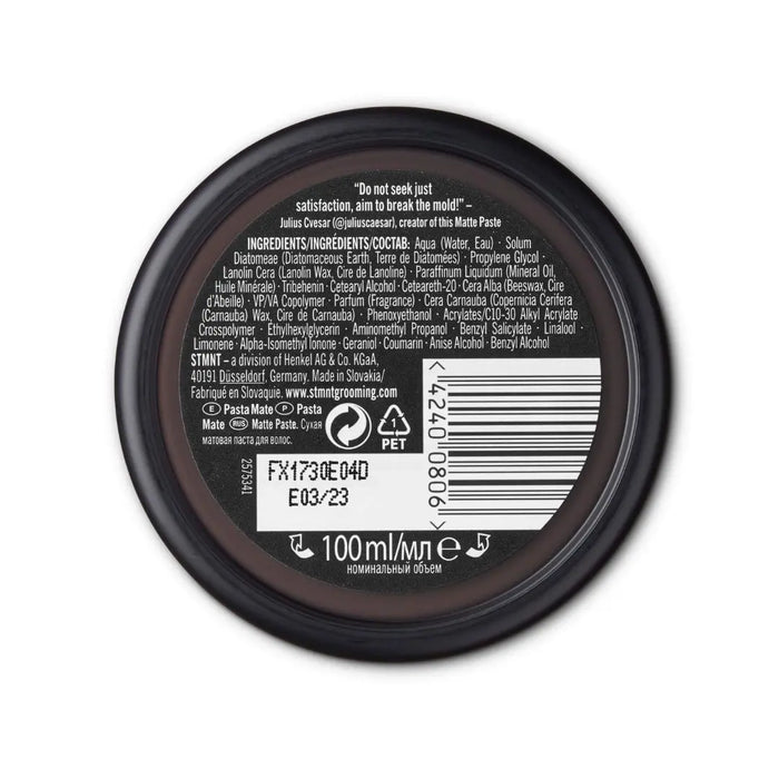 STMNT Matte Paste 3.38 oz — Strong Hold, Super‑Matte, Non‑Greasy - BUYBARBER.COM