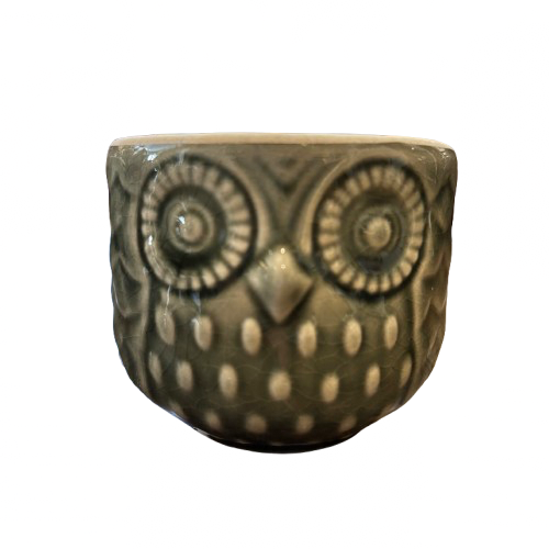 Stoneware Owl Container