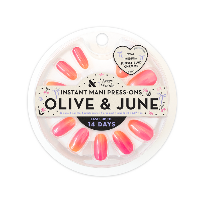 Sunset Blvd Chrome - Press On | Medium | Oval