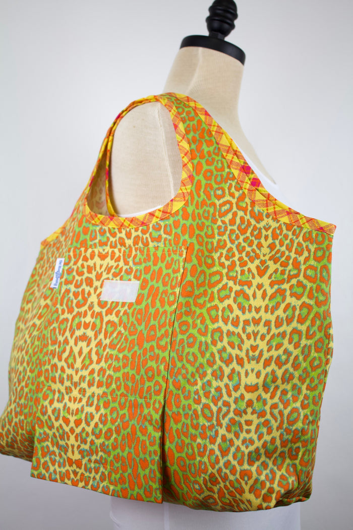 Sunshine Cheetah Folding Shopping Tote