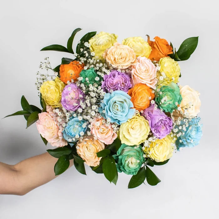 Pastel Rainbow Flower in Hand