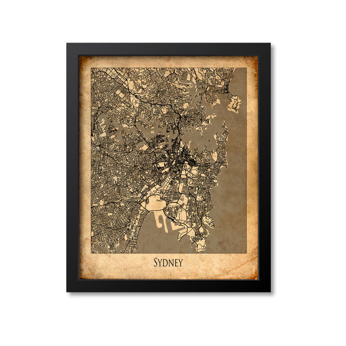Sydney Map Art Print, Australia