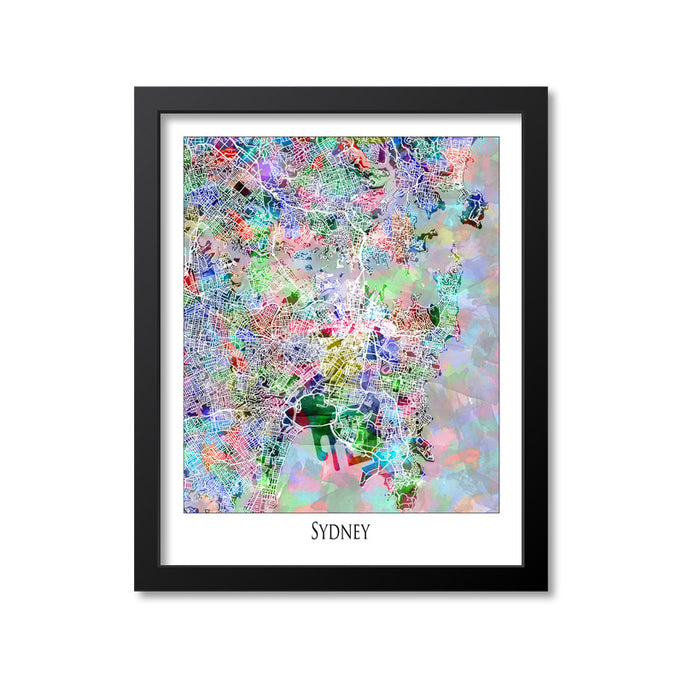 Sydney Map Art Print, Australia