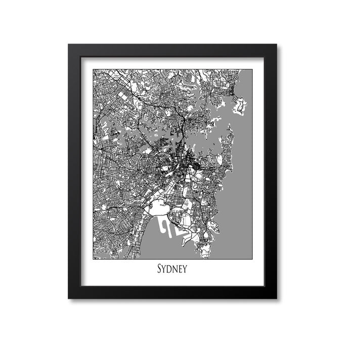 Sydney Map Art Print, Australia