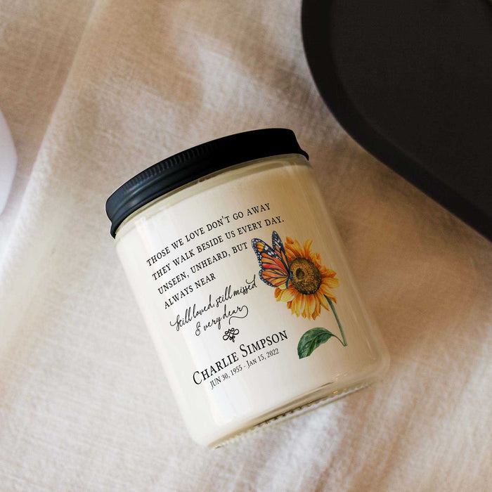 Sympathy Candle Loss Of Mom, Those We Love Don'T Go Away Remembrance Candle, Personalized Memorial Candle