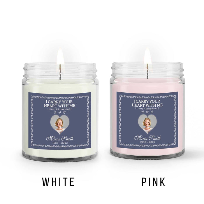 Sympathy Candle Loss Of Mother, In Loving Memory Candle, Memorial Candle With Picture