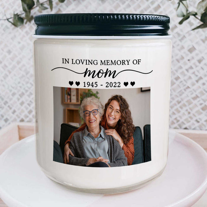 Sympathy Candle Mothers Day Gift, Memorial Candle With Picture, Remembrance Candle Loss Of Mother
