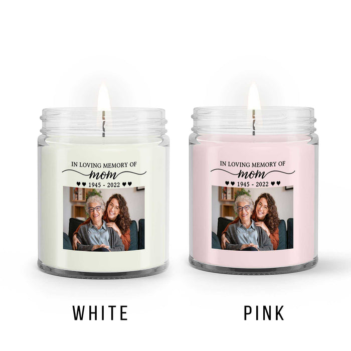 Sympathy Candle Mothers Day Gift, Memorial Candle With Picture, Remembrance Candle Loss Of Mother