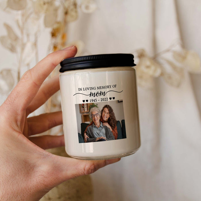 Sympathy Candle Mothers Day Gift, Memorial Candle With Picture, Remembrance Candle Loss Of Mother