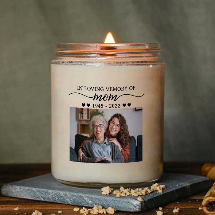 Sympathy Candle Mothers Day Gift, Memorial Candle With Picture, Remembrance Candle Loss Of Mother