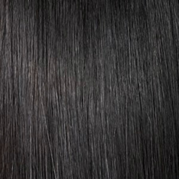 SENSATIONNEL Butta Lace Unit 14 wig natural black straight silky hair texture close up