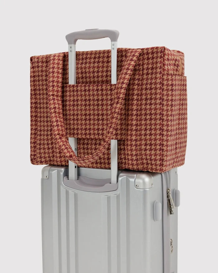 Tan Houndstooth Small Cloud Carry On
