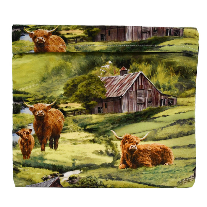 Highland Cows With Barn