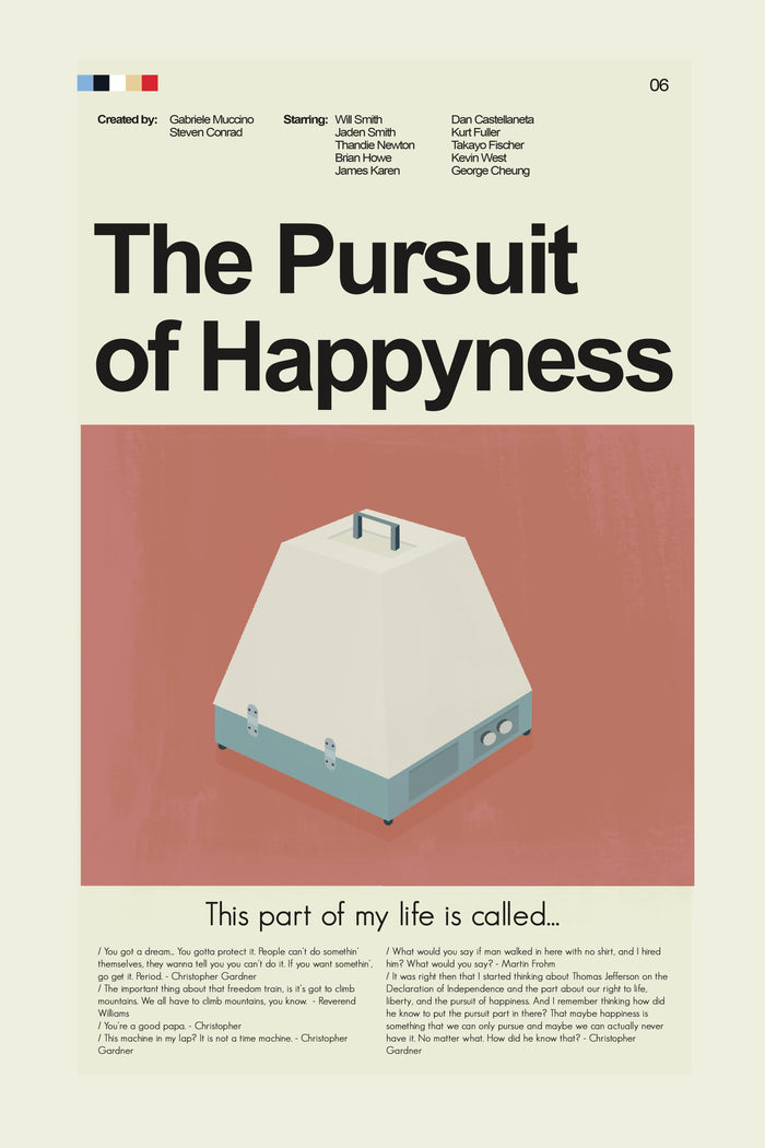 The Pursuit of Happyness Inspired Mid-Century Modern Print | 12"x18" or 18"x24" Print only