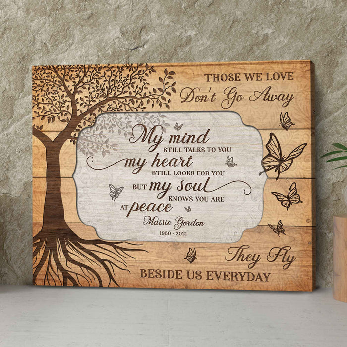 Those We Love Don't Go Away Memorial Canvas, In Loving Memory Wall Decor, Memorial Canvas For Dad
