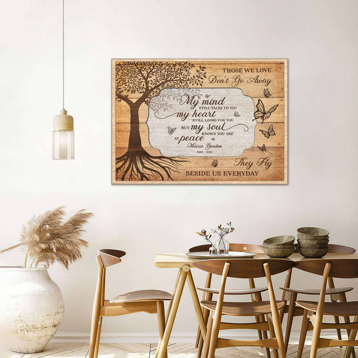 Those We Love Don't Go Away Memorial Canvas, In Loving Memory Wall Decor, Memorial Canvas For Dad