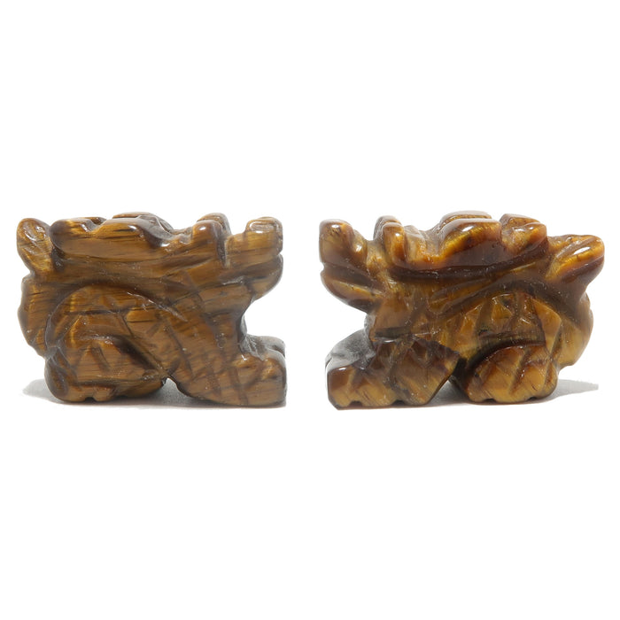 two Tigers Eye dragon statues