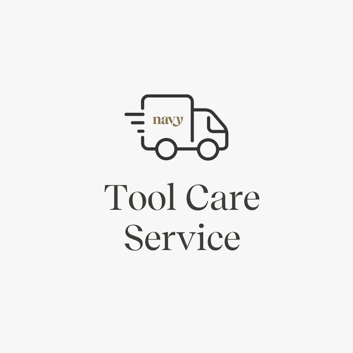 Logo for Tool Care Service with a truck icon and 'navy' text on a white background