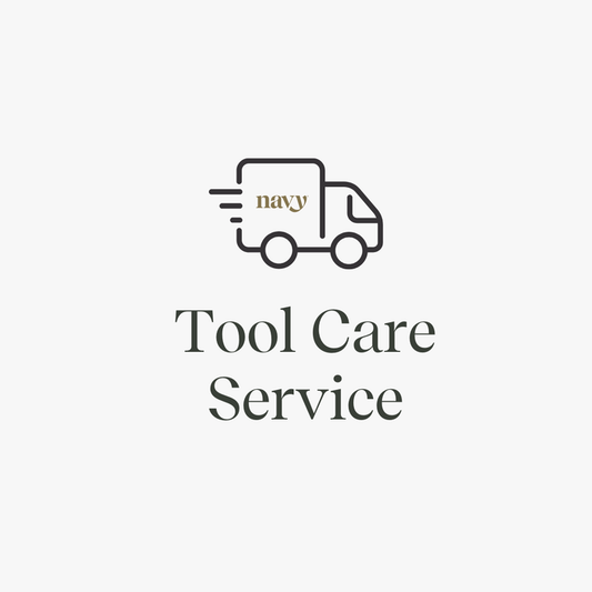 Logo for Tool Care Service with a truck icon and 'navy' text on a white background