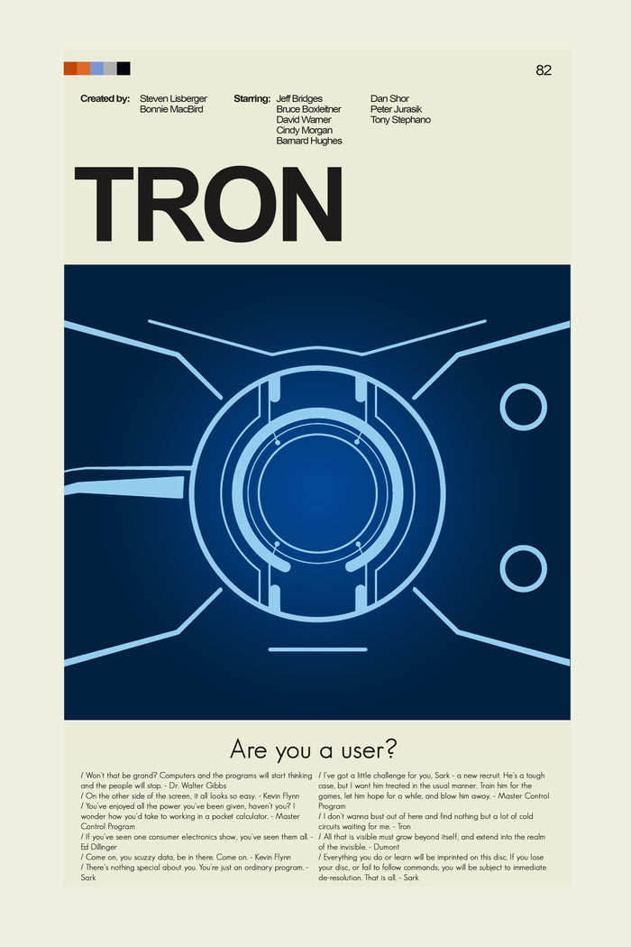 TRON Mid-Century Modern Print | 12"x18" or 18"x24" Print only