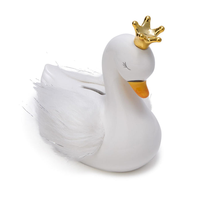 Two's Co. Swan Bank w/ Crown and Wings