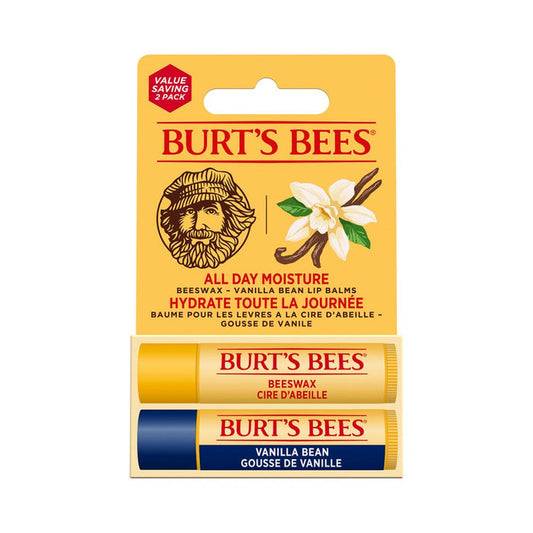 Vanilla Lip Balm Duo Pack, Beeswax & Vanilla Bean
