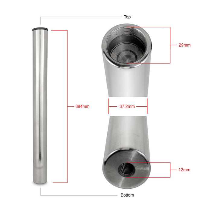 Vertical Post for Boom Stand, 1.46 inch (37.2mm) Diameter, 15-1/8 inch (384mm) Length