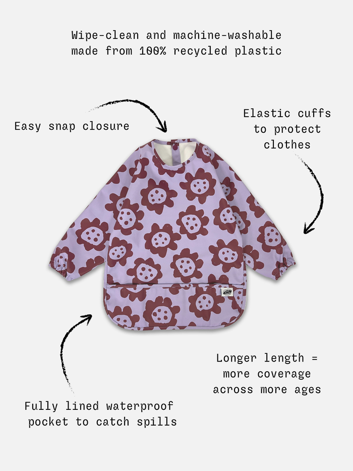 Violet Sunflowers Smock Bib