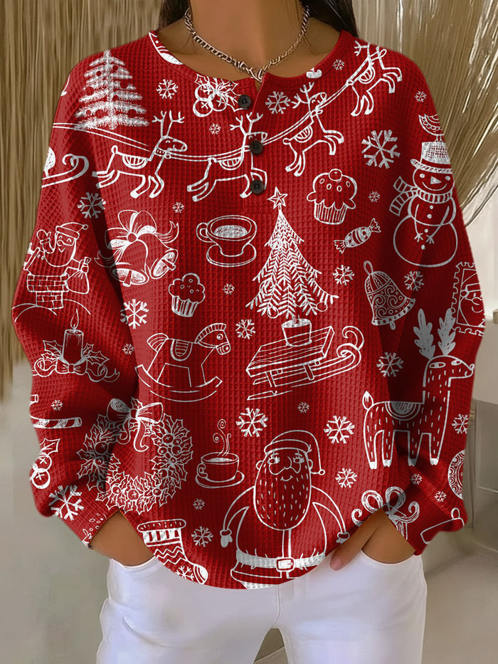 Vynorae Nordic-inspired cozy knit Christmas sweater with soft brushed interior