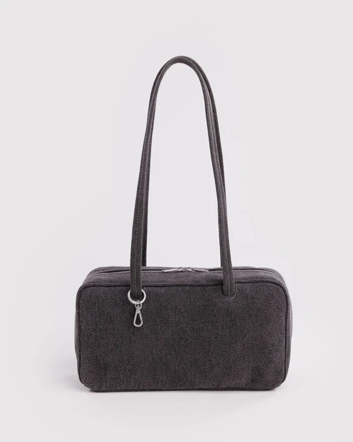 Washed Black Denim Bowler Bag