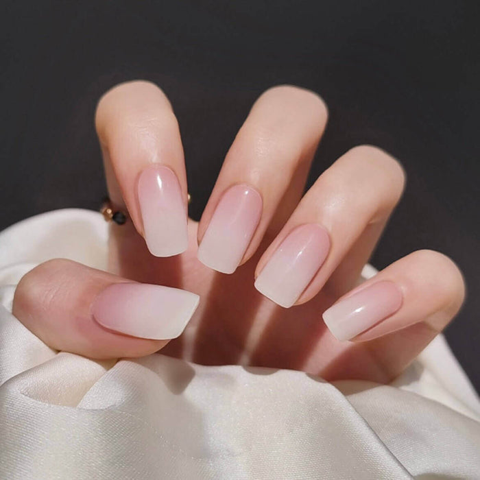 Skinny Dip Nude Pink Gradient Gel Nail Stickers Kit - UV Semicured Nail Wraps