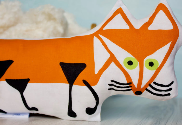 Wily the Fox Toy-The Blue Peony-Animal_Fox,Category_Organic Toy,Department_Organic Baby,Material_Organic Cotton,Pattern_Ed Emberley's Animals,Theme_Animal