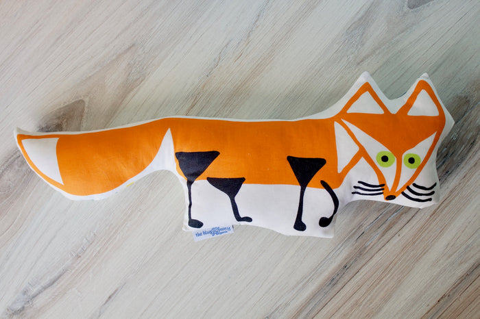 Wily the Fox Toy-The Blue Peony-Animal_Fox,Category_Organic Toy,Department_Organic Baby,Material_Organic Cotton,Pattern_Ed Emberley's Animals,Theme_Animal