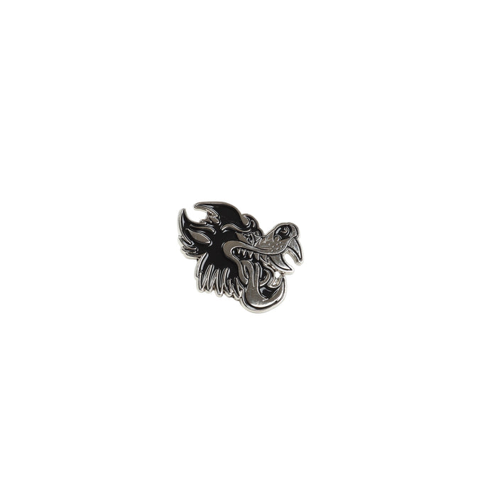 Wolf Head Pin - Silver/Black