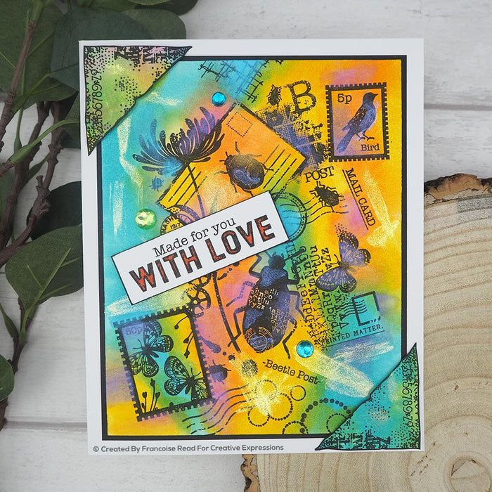 Woodware - Clear Singles - Paper Pockets. The precise cutting of these stamps will ensure clear and complete prints every time. Use with inks, embossing powders and other products, to create beautiful decorations on a multitude of craft projects. Available at Embellish Away located in Bowmanville Ontario Canada. Example by brand ambassador.