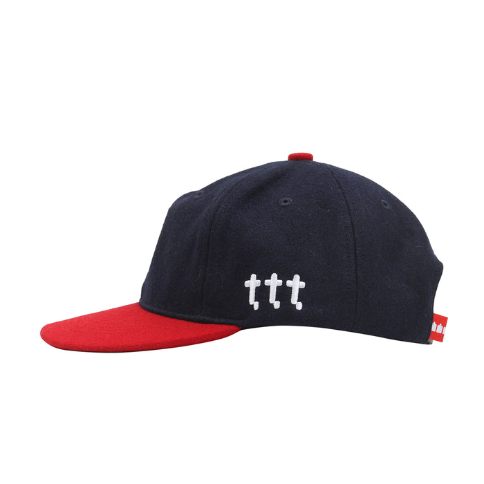 Wool Digi Cat Ball Cap - Navy/Red