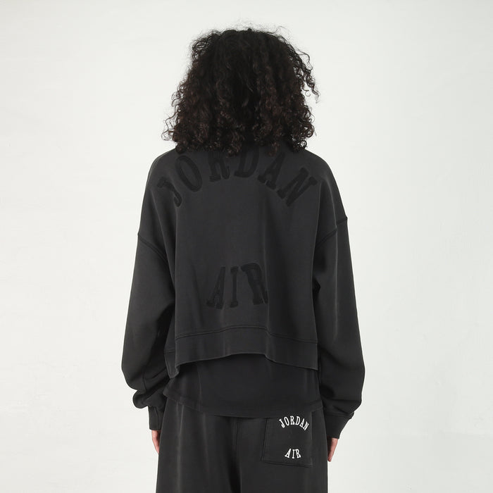 Jordan x IH Cropped Fleece Crew - Black