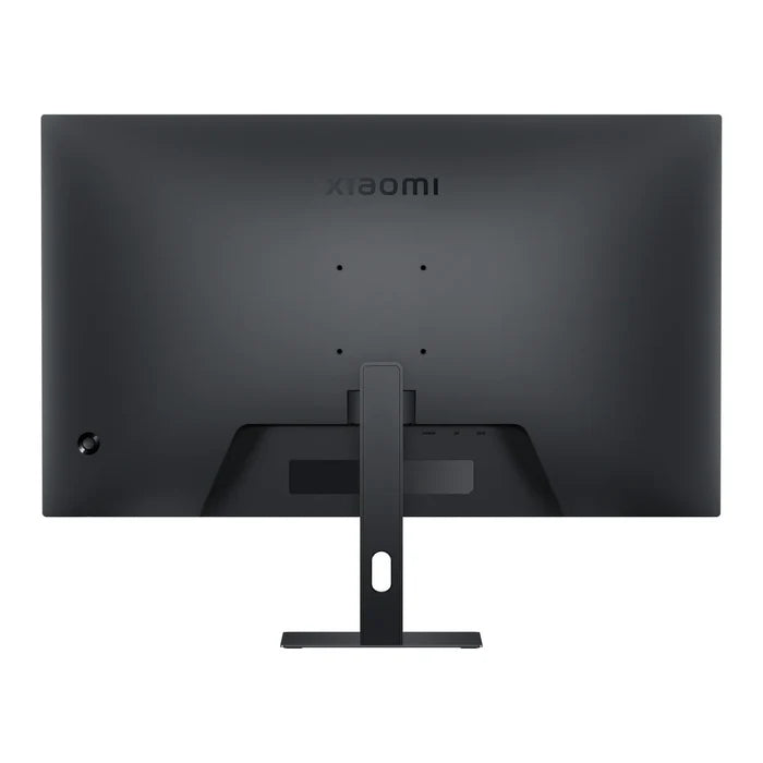 Achterkant van de Xiaomi 2K Monitor A27Qi 2026 met de VESA-gaten en de voet