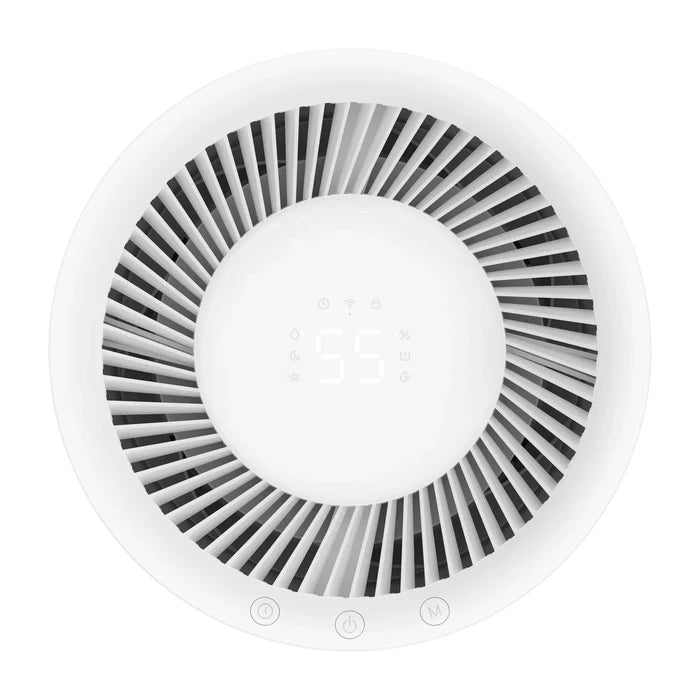 Bovenkant van de Xiaomi Smart Evaporative Humidifier Pro met het display en de bedieningsknoppen