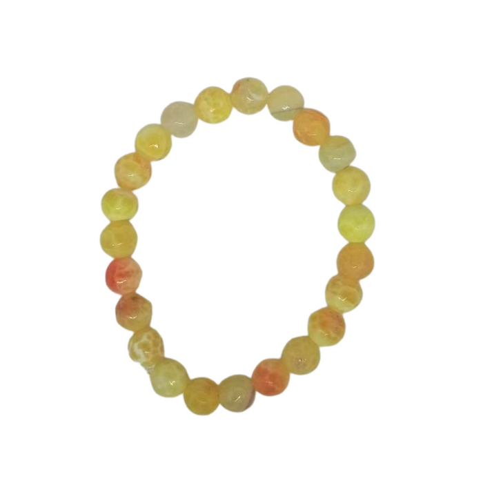 Yellow Fire Beaded Stretch Bracelet