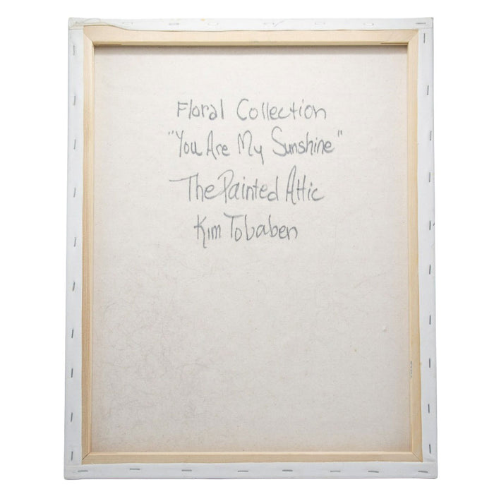 Framed artwork with text on a white background