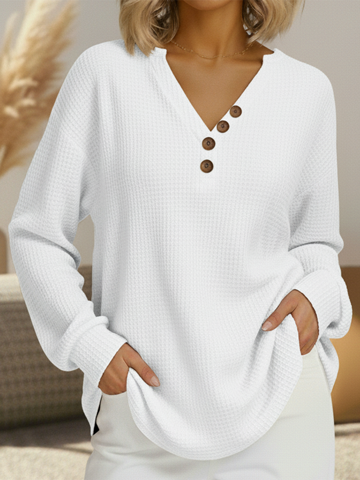 Zailynne soft brushed waffle-knit sweater in a relaxed fit