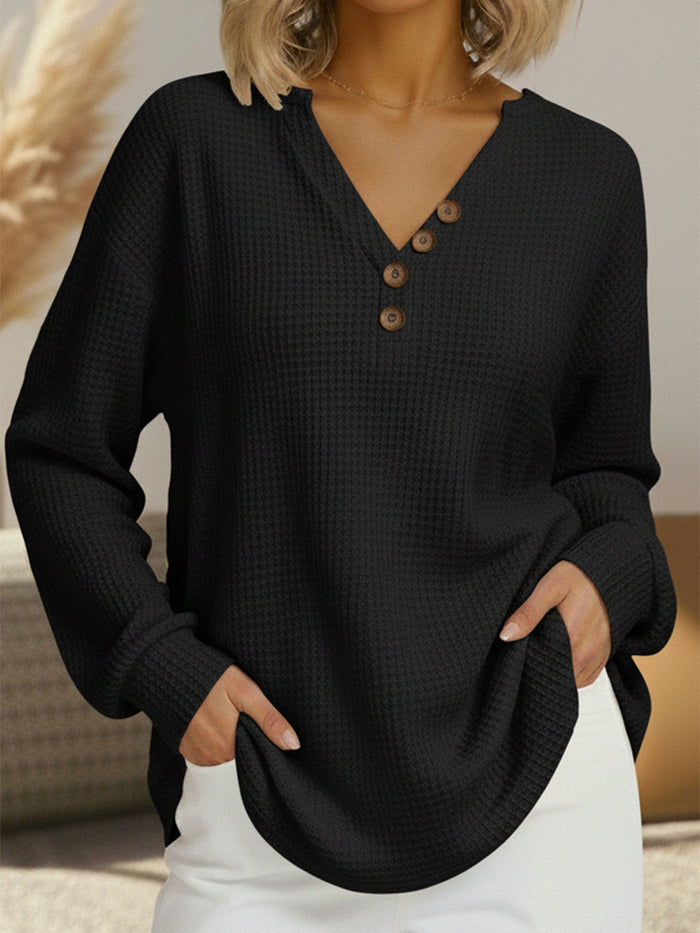 Zailynne soft brushed waffle-knit sweater in a relaxed fit